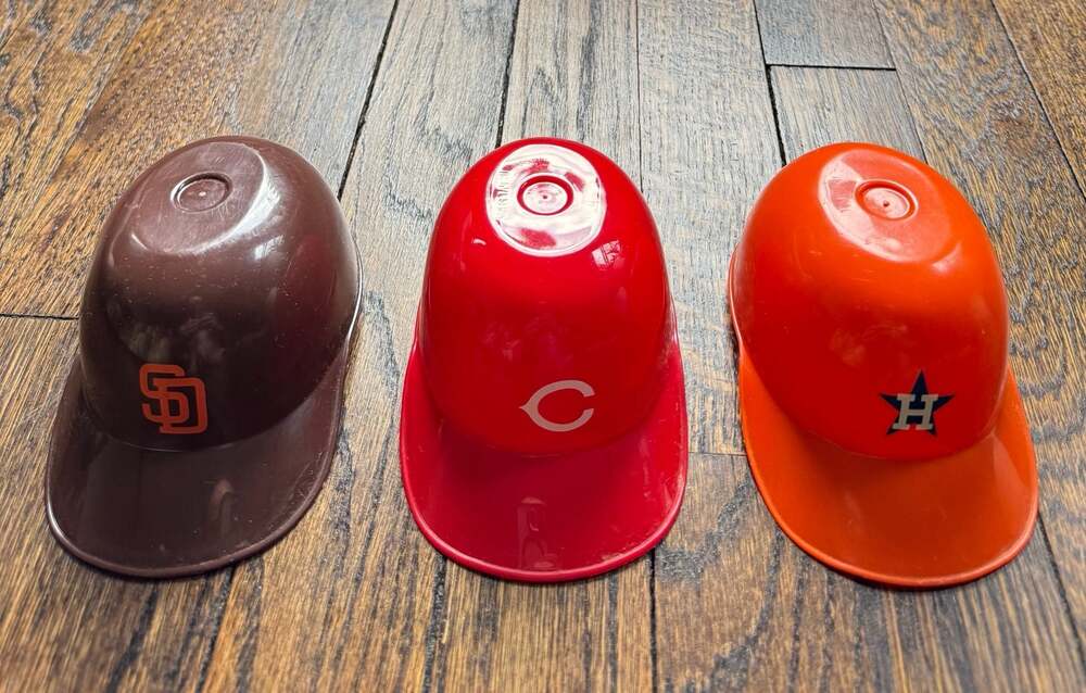 VINTAGE MLB Mini Baseball Helmet Ice Cream Bowl Padres, Reds, Astros (3 pcs)